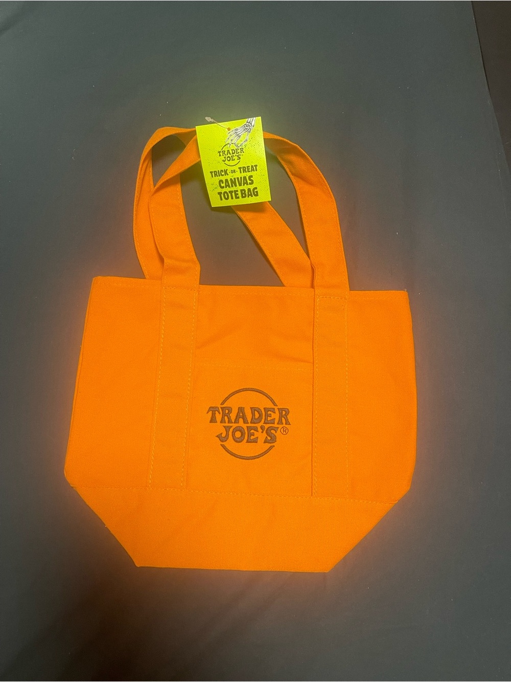 Trader Joe's Orange Canvas Tote Bag - Trick or Treat Edition